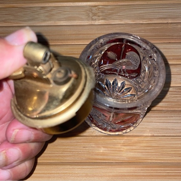 Red Bird Crystal Rare Vintage W German Hofbauer Lead NWOT EMPTY never used - Picture 4 of 9